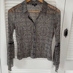 MEXX Shear Green Paisley Top/ S